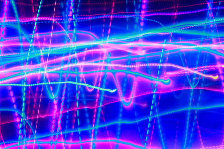 Glowing neon lines. Blue red pink and violet colorful lighting.