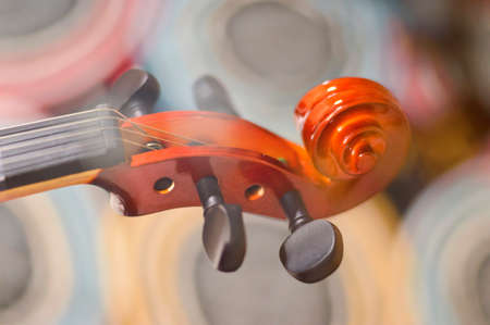 Close up shot of a violin,on white background . blur photo