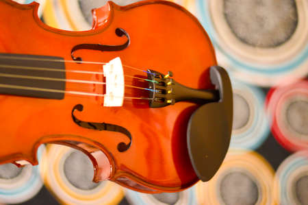 Close up shot of a violin,on white background . blur photo