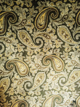 Floral Seamless pattern with paisley ornament. fabric design stock photo