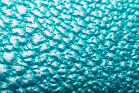 sky blue leather texture background surface stock photo.selective focus and blur effectsの写真素材