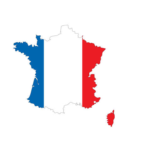 france map icon, outline style. france outline isolated on white background. france drawing vector illustrationのイラスト素材