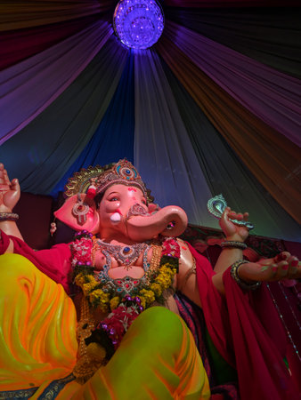 photograph of Lord ganapati Idol, Happy Ganesh Chaturthi.の写真素材
