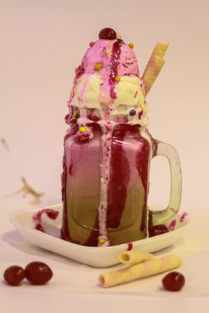 Creamy Ice Cream in Rustic Glass Jar with Rich Texture