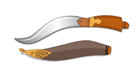 Indian style weapon âBichwaâ (Knife) on whiteの写真素材