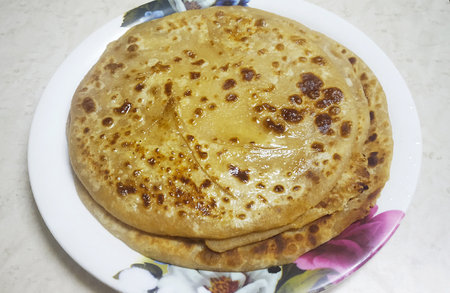 An Indian food. Sweet rotiの写真素材