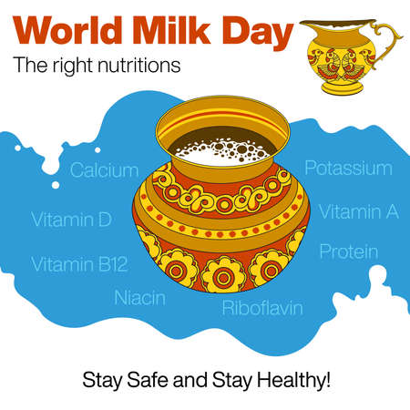 The Poster design of world milk day.の写真素材