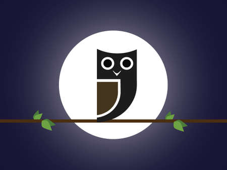An Illustration of horned owl with cute expression.の写真素材