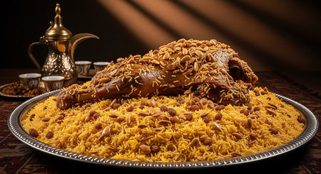 Saudi Kabsa - Traditional Arabian Lamb Mandi Dishの素材