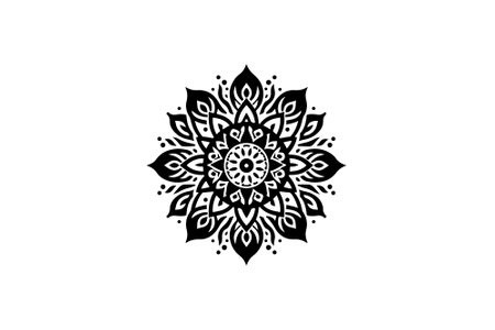 Mandala  Black and White Logo Vector â SVG Design.

This is a printable SVG design file. You can easily print on t-shirts, hoodies, mugs, bags, posters, walls, etc.のイラスト素材