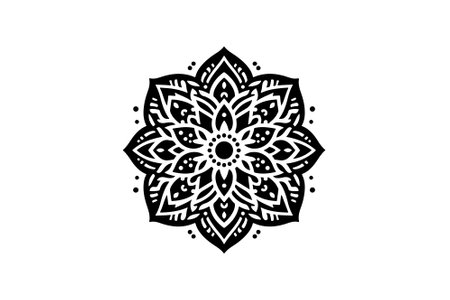 Mandala  Black and White Logo Vector â SVG Design.

This is a printable SVG design file. You can easily print on t-shirts, hoodies, mugs, bags, posters, walls, etc.のイラスト素材