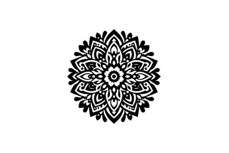 Mandala  Black and White Logo Vector â SVG Design.

This is a printable SVG design file. You can easily print on t-shirts, hoodies, mugs, bags, posters, walls, etc.のイラスト素材