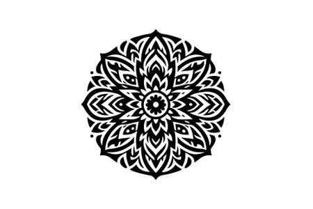 Mandala  Black and White Logo Vector â SVG Design.

This is a printable SVG design file. You can easily print on t-shirts, hoodies, mugs, bags, posters, walls, etc.のイラスト素材