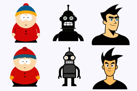 cartoon robot icon set over white background. vector illustration,eps10のイラスト素材