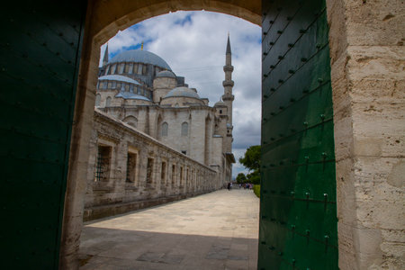 View of the Blue Mosque in Istanbul, Turkey.の写真素材