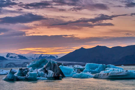 Iceberg floating on Jokulsarlon glacier lake