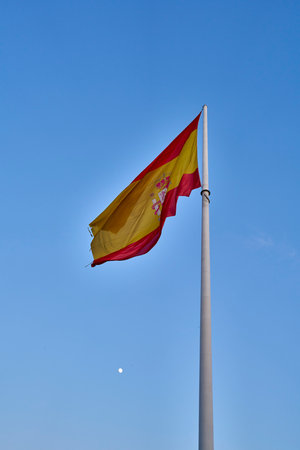 National Pride in the Blue Windの写真素材