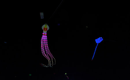 Cholula Celebrates the Night with Lighted Kitesの写真素材