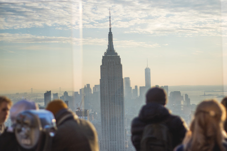 Empire state building view sunsetのeditorial素材