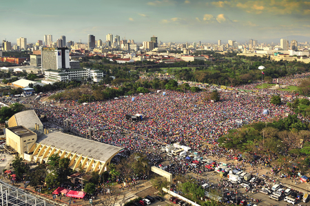 A huge gathering of people to show their unity.のeditorial素材