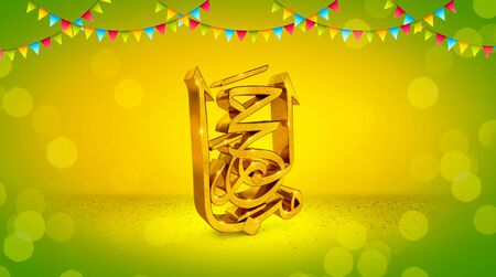 3d gold renderの写真素材