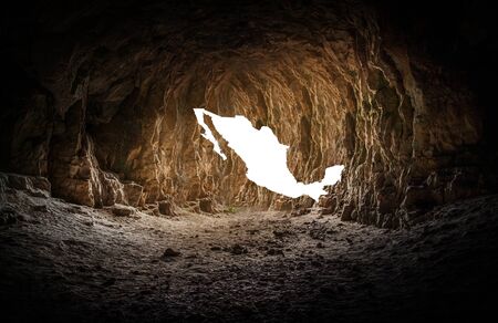 Mexico Map with Creative cave background 3D Illustrationの写真素材