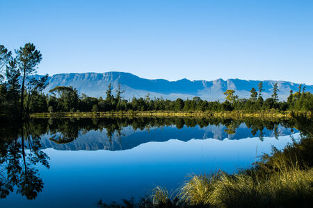 Reflections on a lakeの写真素材