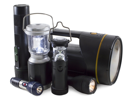 Group of flashlights isolated