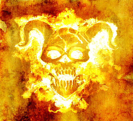Evil demon on grunge texture background