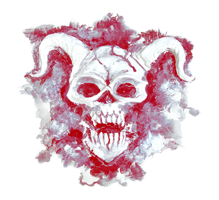 Evil demon on grunge texture background