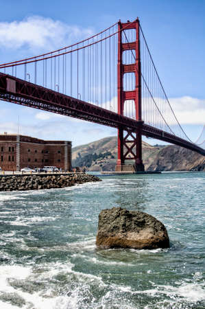 Golden Gate Bridge and ocean view from a bay