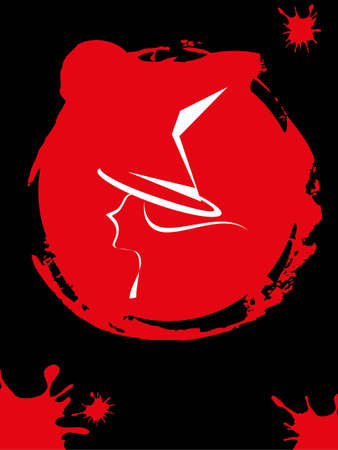 The red witchcraft pad on black background.のイラスト素材