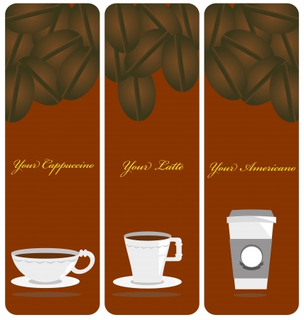 The label of coffee cups in vector のイラスト素材