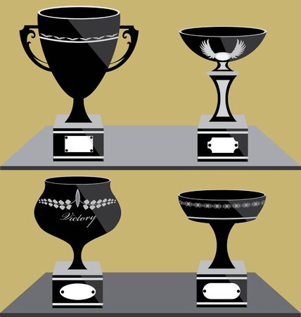 Set of trophies iconのイラスト素材