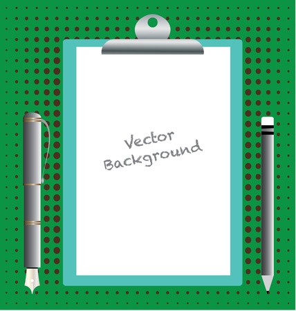 The clipboard with pen and pencil on wooden background  のイラスト素材
