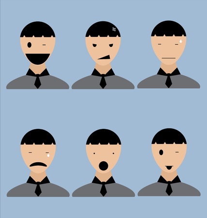 Icon set of man charactersのイラスト素材