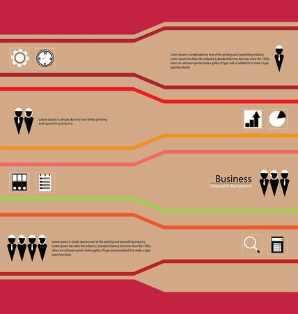 Business infographic with elements for template in retro style.のイラスト素材