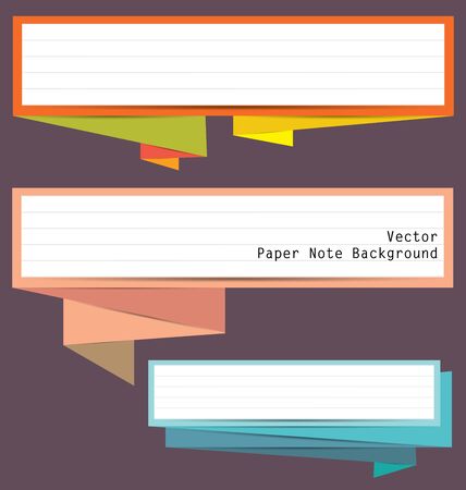 Origami Paper note banner for background in vector.のイラスト素材