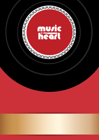 The music poster with vinyl record for background.のイラスト素材