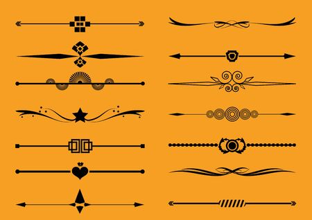 Set of decorative and calligraphic design elements in vector.のイラスト素材