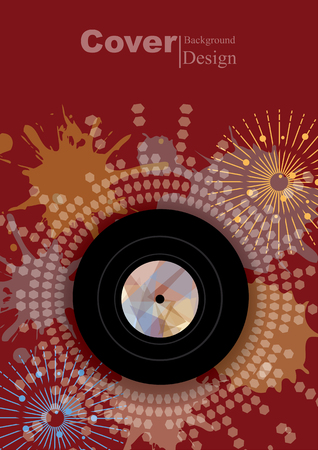 Colorful music poster with vinyl vector for background.のイラスト素材
