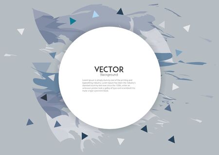 Abstract color splash brush with white banner for template.のイラスト素材