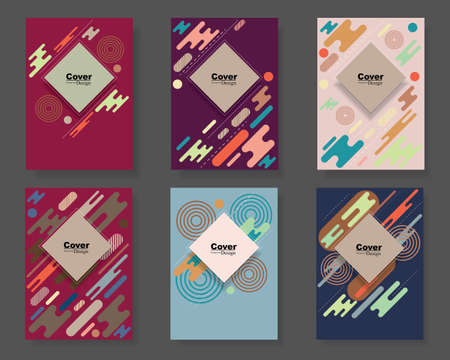 Book cover design with Memphis Style background for book, brochure, report or poster.のイラスト素材