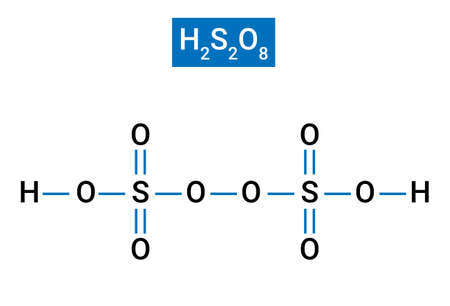 oxidation number of sulphur in marshall's acid (H2S2O8).のイラスト素材