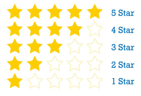 Customer review and rating starsのイラスト素材