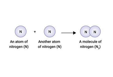 A molecule of nitrogen (N2)のイラスト素材