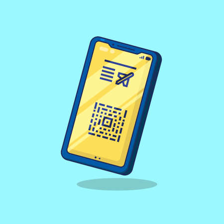 Vector illustration of mobile boarding pass. Suitable for world tourism day, travel, vacation, and any other holiday theme.のイラスト素材