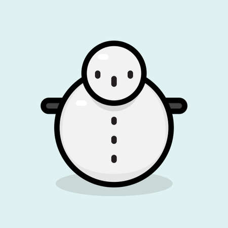 Icon vector illustration of a snowman in winter season. Suitable for winter and christmasのイラスト素材