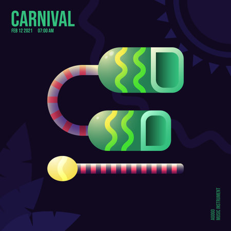 Carnival event social media post with agogo illustrationのイラスト素材