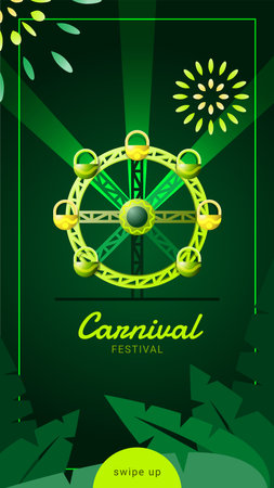 Carnival story template showing illustration of Ferris Wheelのイラスト素材